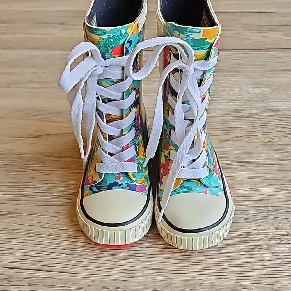 Roma Ilona Art Lace Up Rain Boots 7